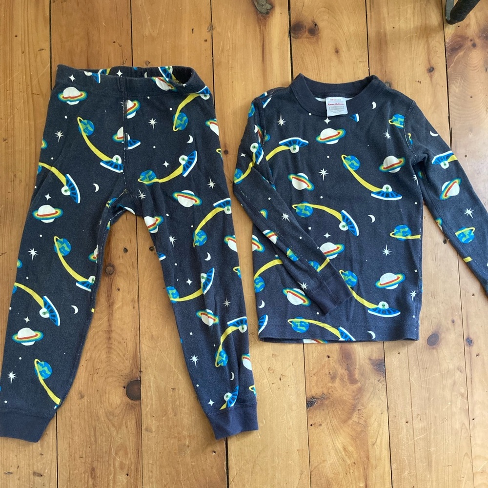 Hanna Andersson Space-Themed Kids Pajama Set - Black and Blue